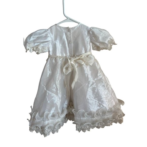 Baptism Christening Baby Girl Dress Newborn Size 0 Vintage Victorian White Bapti - Picture 9 of 12